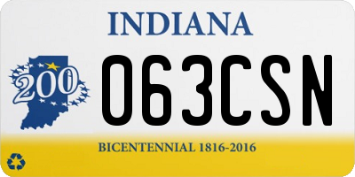 IN license plate 063CSN