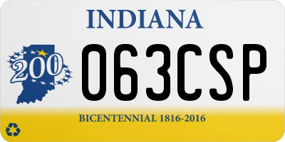 IN license plate 063CSP