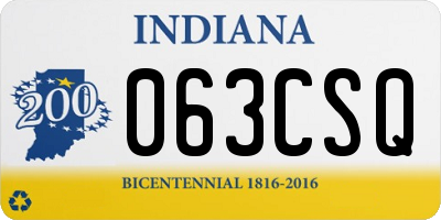 IN license plate 063CSQ
