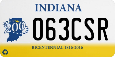 IN license plate 063CSR
