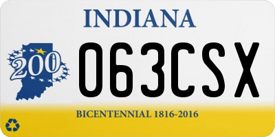IN license plate 063CSX