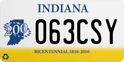 IN license plate 063CSY