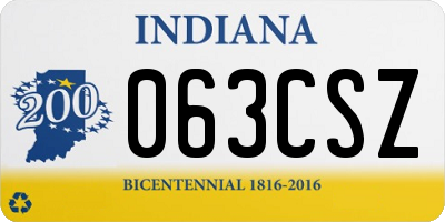 IN license plate 063CSZ