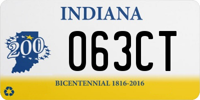 IN license plate 063CT