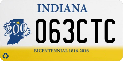 IN license plate 063CTC