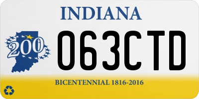 IN license plate 063CTD