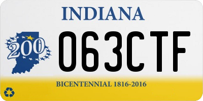 IN license plate 063CTF