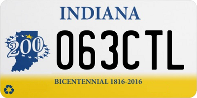 IN license plate 063CTL