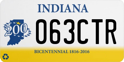 IN license plate 063CTR
