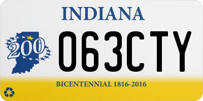 IN license plate 063CTY