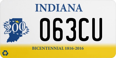 IN license plate 063CU