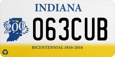 IN license plate 063CUB