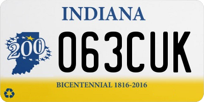 IN license plate 063CUK
