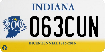 IN license plate 063CUN