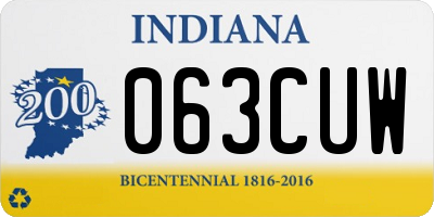 IN license plate 063CUW