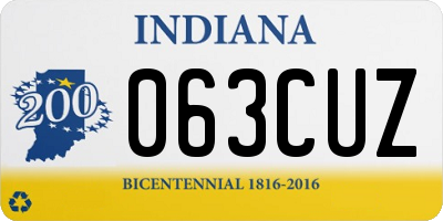IN license plate 063CUZ