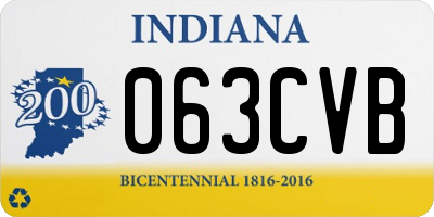 IN license plate 063CVB