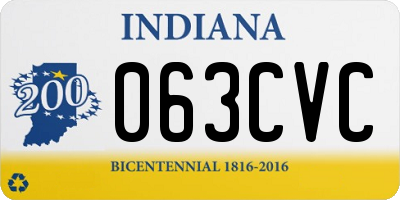 IN license plate 063CVC