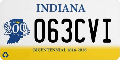 IN license plate 063CVI