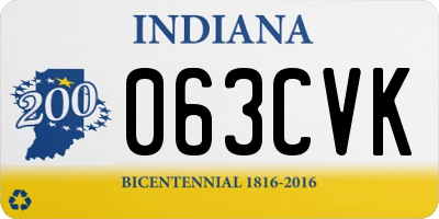 IN license plate 063CVK