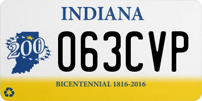 IN license plate 063CVP