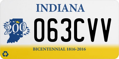 IN license plate 063CVV
