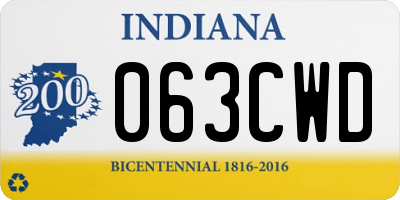 IN license plate 063CWD
