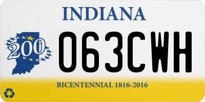 IN license plate 063CWH