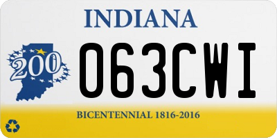 IN license plate 063CWI
