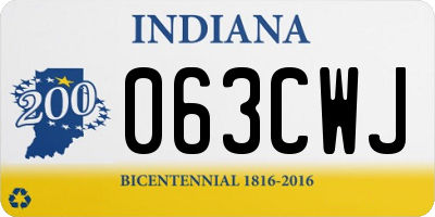 IN license plate 063CWJ