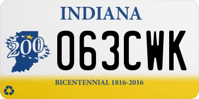 IN license plate 063CWK