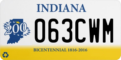 IN license plate 063CWM