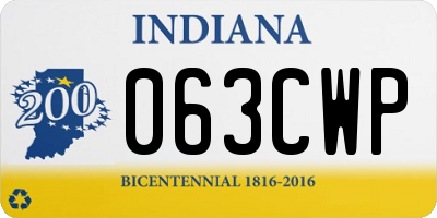 IN license plate 063CWP