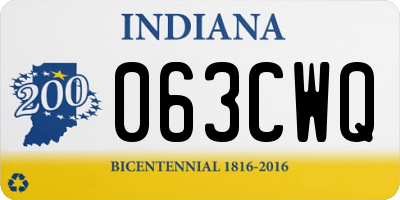 IN license plate 063CWQ