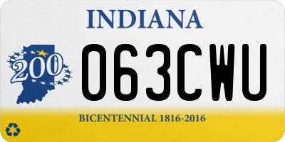 IN license plate 063CWU