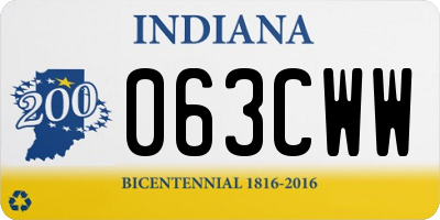 IN license plate 063CWW