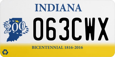 IN license plate 063CWX