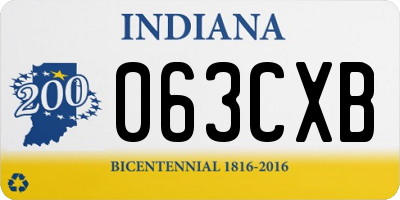 IN license plate 063CXB