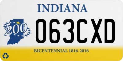 IN license plate 063CXD