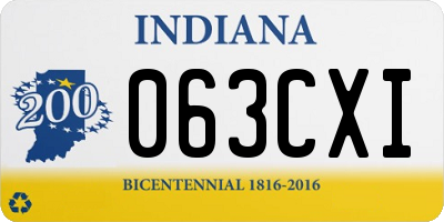 IN license plate 063CXI