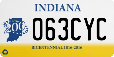 IN license plate 063CYC