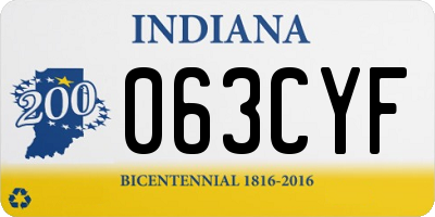 IN license plate 063CYF