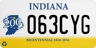 IN license plate 063CYG