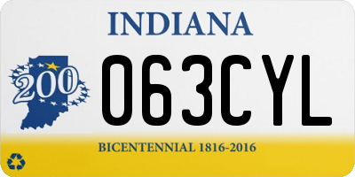 IN license plate 063CYL