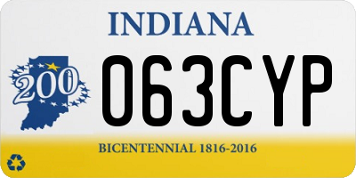 IN license plate 063CYP