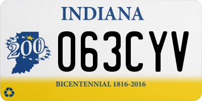 IN license plate 063CYV