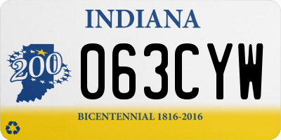 IN license plate 063CYW
