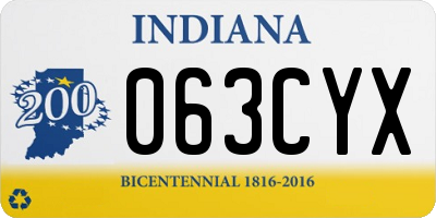 IN license plate 063CYX