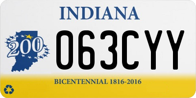 IN license plate 063CYY