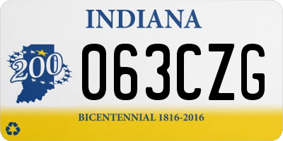 IN license plate 063CZG